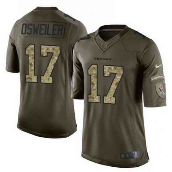 Nike Texans #17 Brock Osweiler Green Youth Stitched NFL Limited Salute to Service Jersey